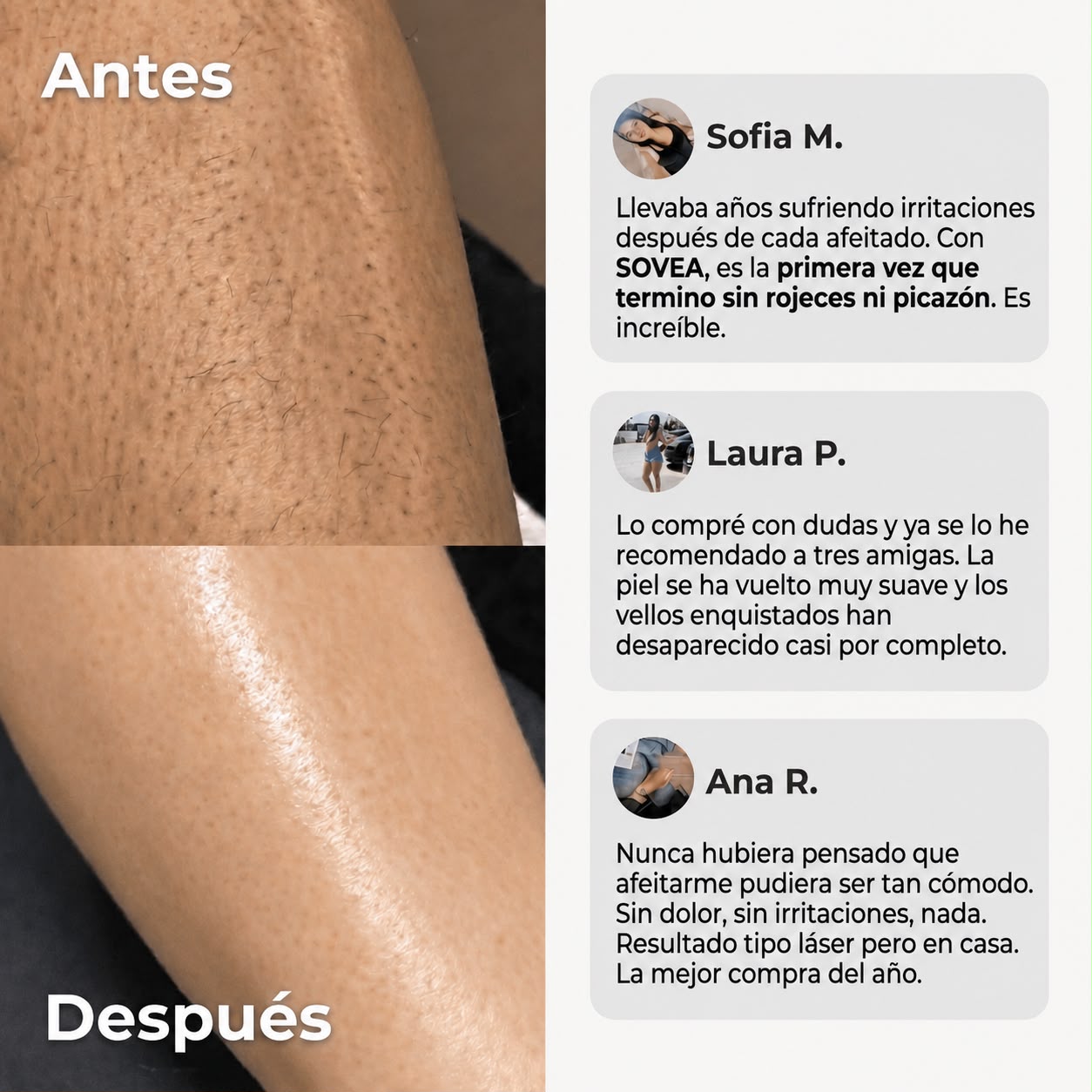DEPILADORA 2 EN 1 PARA BIKINI Y CUERPO SOVEA™