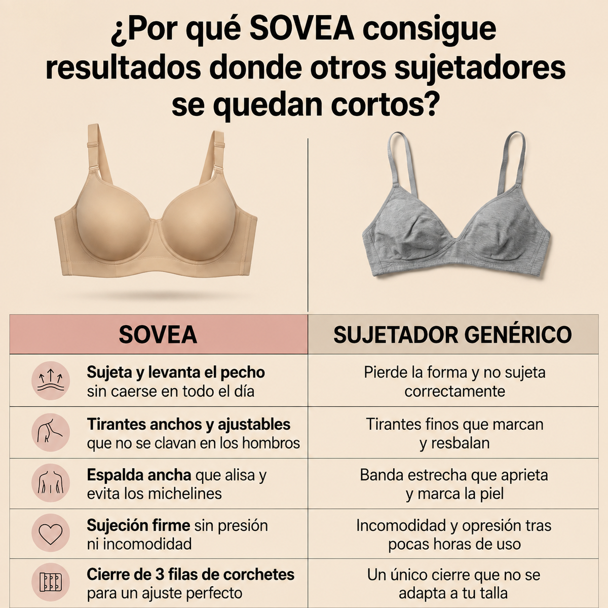 Sujetador Efecto Lift Sin Compresión SOVEA™